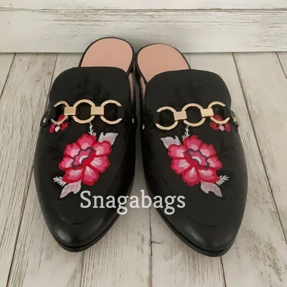 KATE SPADE NIB CANYON BLACK NAPPA POINTED TOE SLIP ON FLAT SHOES SIZE 7.5 M - Picture 7 of 11